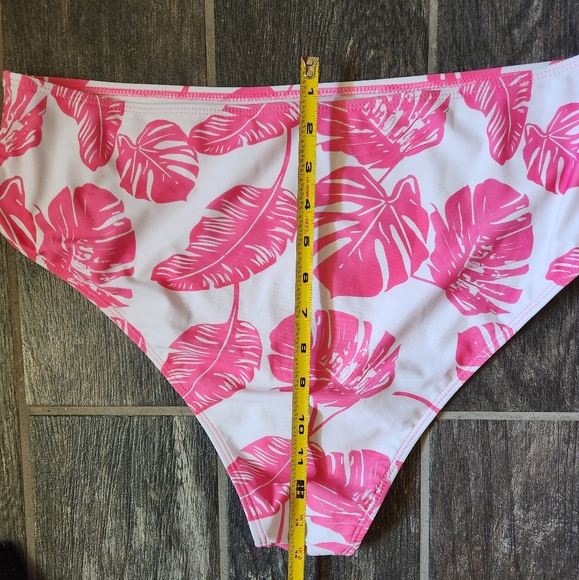 Pink palm High-waisted bikini bottoms - Picture 7 of 7